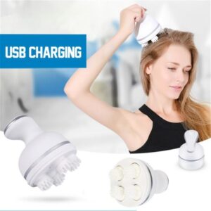 Scalp Massager – Electric Meridian Head Massager with 4 Moveable Clusters | Rechargeable, Portable & Washable | Relieves Fatigue & Hair Loss