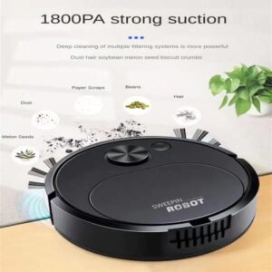 Mini Smart Sweeping Robot – 3-in-1 Rechargeable Vacuum Cleaner & Mopper | USB Charging | Portable Home Office Cleaner
