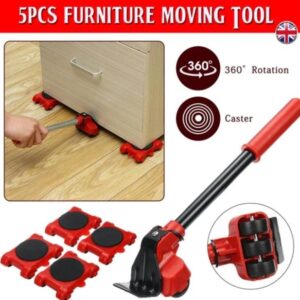 (5 in 1) Heavy Furniture Mover Tool Kit – Transport Lifter, Corner Slider, Rolling Wheel Shifter Set | 150kg Load Capacity